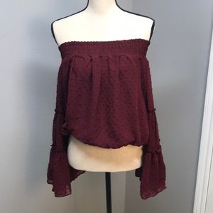 Maroon Boho Top